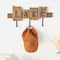 Brown Wood Handmade Live Edge Lake Sign 3 Hanger Wall Hook with Metal Accents